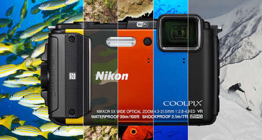 Nikon COOLPIX AW130 16 MP CMOS Waterproof Digital Camera with GPS & Full HD 1080p Video