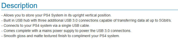 4Gamers - Vertical Stand n USB Hub (PS4)