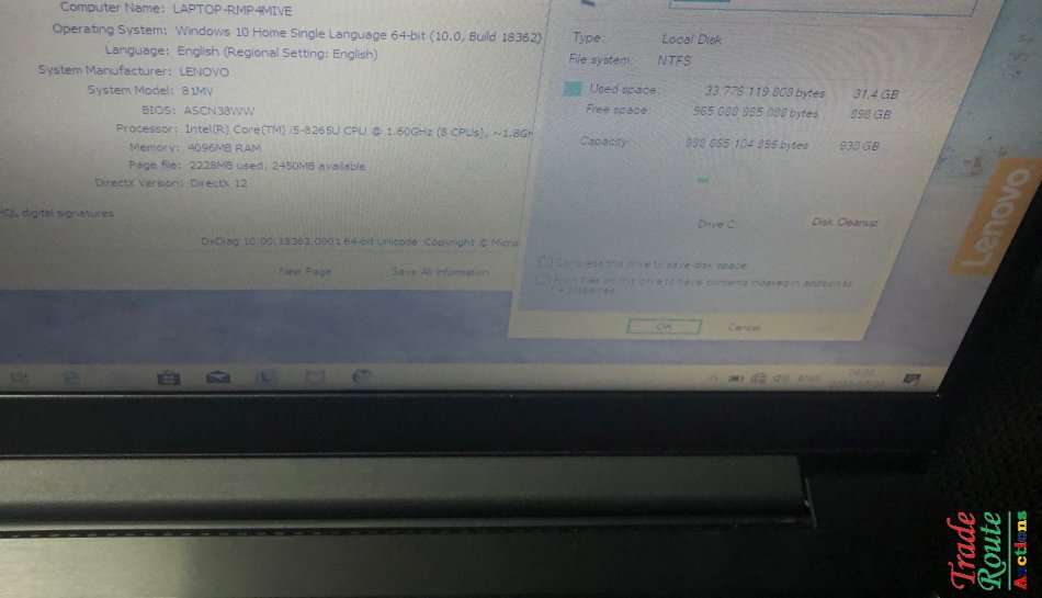 LENOVO IDEAPAD S145 81MV LAPTOP | CORE i5 8265U 8th Gen @ 1.6GHZ  | 4GB RAM | 1TB HDD | NOTEBOOK