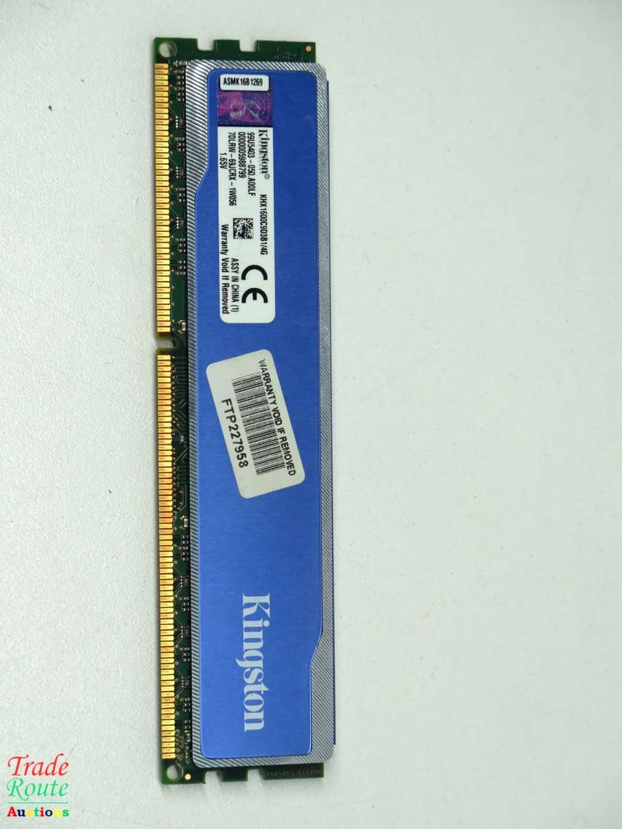 Kingston Hyper X Blu 4 GB 1600MHz DDR3 Non-ECC CL9 Desktop Memory (KHX1600C9D3B1/4G)