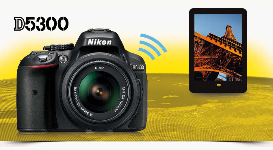 NIKON D5300 DSLR CAMERA BODY [ WiFi & GPS] - [ 24.2 MP ] - [ DX ] WITH 18-55 VR II Lens Kit