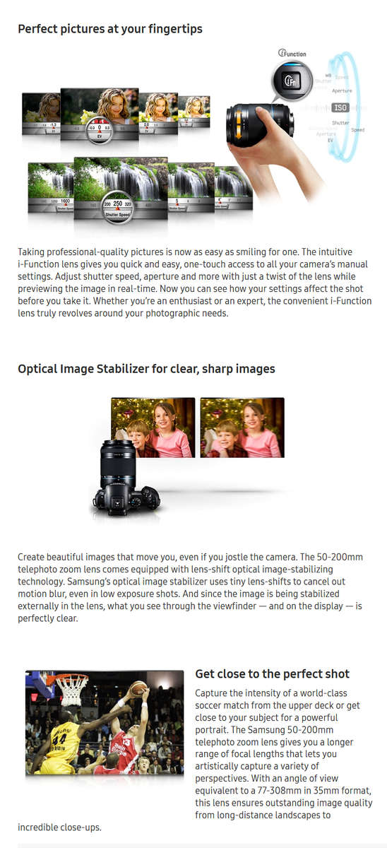 Samsung 50-200mm III f/4.0-5.6 ED OIS Lens for SAMSUNG NX DIGITAL CAMERAS