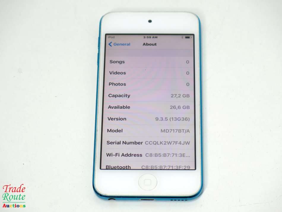 Apple iPod Touch | WHITE/BLUE | 32GB | 5th Generation | A1421 | MD717ZP/A | RETINA DISPLAY