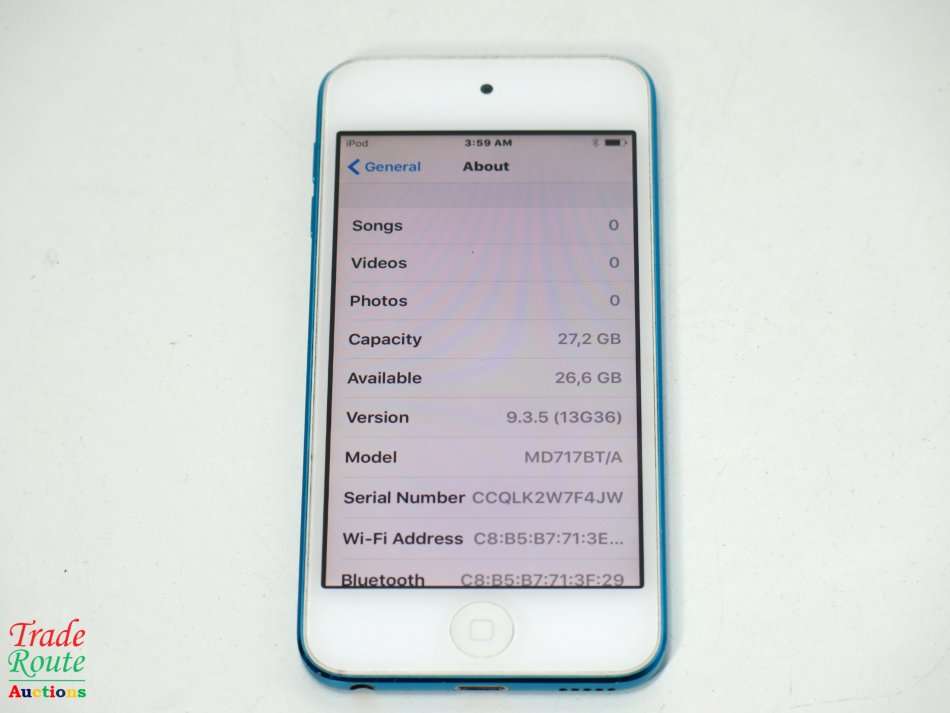 Apple iPod Touch | WHITE/BLUE | 32GB | 5th Generation | A1421 | MD717ZP/A | RETINA DISPLAY