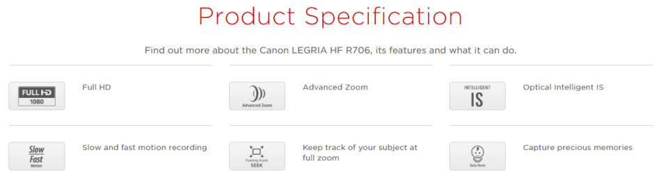 Canon LEGRIA HF R706 High Definition Camcorder (32x Optical 1140x Digital Zoom) 3-Inch Touch LCD
