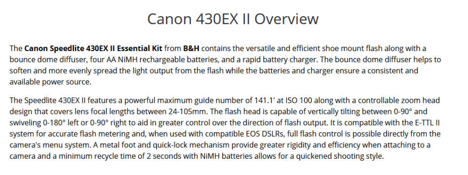 Canon Speedlite 430EX II Flash for Canon EOS DIGITAL SLR Cameras *** BARGAIN ** Fits all CANON DSLRs