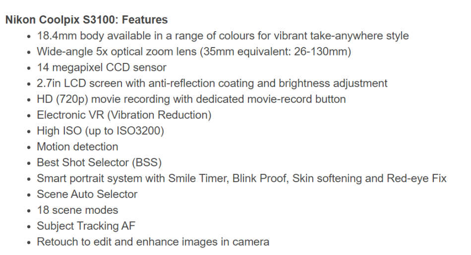 Nikon COOLPIX S3100 14 MP Digital Camera with 5x NIKKOR Wide-Angle Optical Zoom Lens - RED