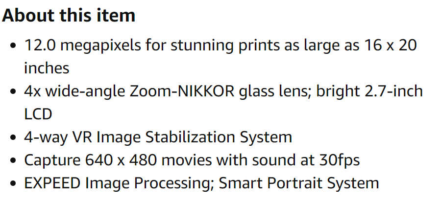 Nikon Coolpix S3000 12-megapixel digital camera with 4X optical zoom (Black) - BOX