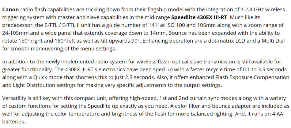 Canon Speedlite 430EX III-RT Flash for Canon EOS DIGITAL SLR Cameras *** BARGAIN **
