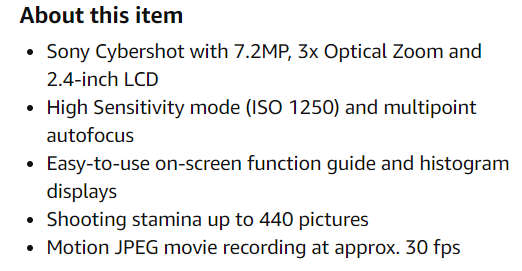 Sony CyberShot DSC - S730 Digital Camera - Silver (7.2MP, 3x Optical Zoom) 2.4" LCD