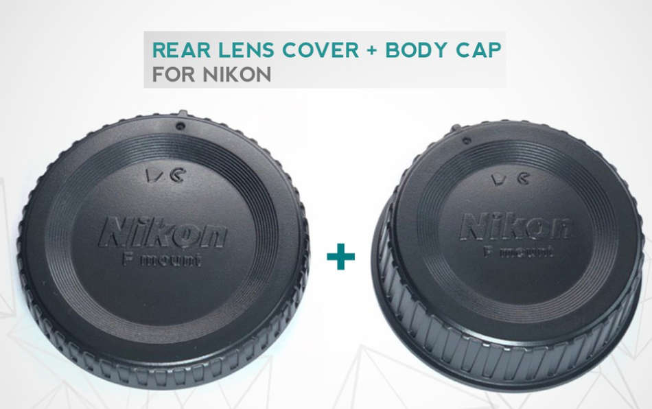Rear Lens Cap & Body Cap Set for NIKON - D40, D40x, D60, D70, D70s, D80, D90, D3200, D3000, D3100