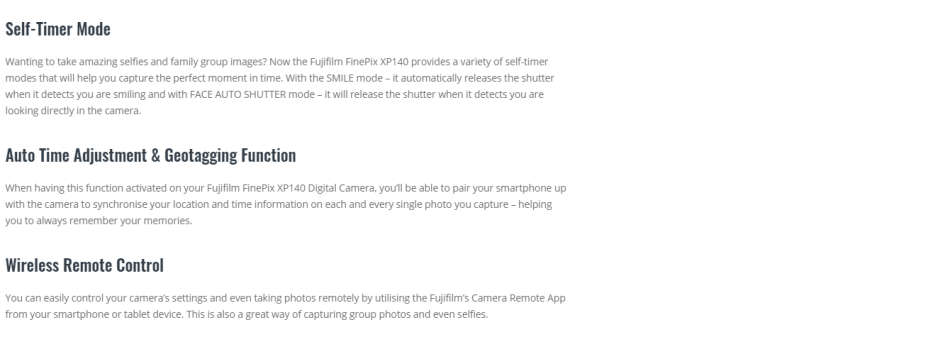 Fujifilm FinePix XP140 Waterproof Digital Camera - 16 MP - UHD 4K and Full HD Video Recording