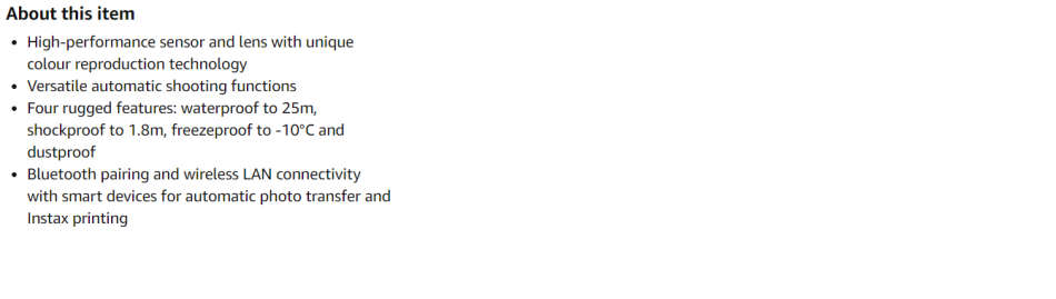 Fujifilm FinePix XP140 Waterproof Digital Camera - 16 MP - UHD 4K and Full HD Video Recording