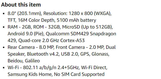 Samsung Galaxy Tablet A WiFi 32GB [ SM-T290 ] Galaxy Tab A (2019, 8.0inch) [ BRAND NEW ]