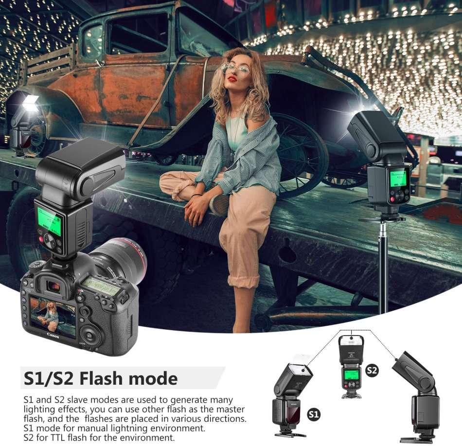 Neewer NW-670 TTL Flash Speedlite with LCD Display for Canon