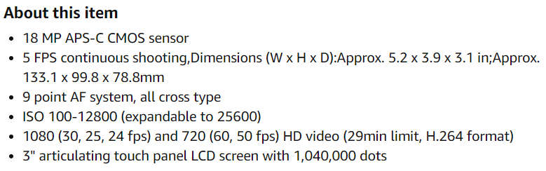 Canon EOS Rebel T5i DSLR Camera with 18-55mm Lens (CANON 700D EQUIVALENT)