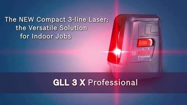 Bosch GLL 3X Professional Cross Line Laser level with 3 lines by Bosch Professional