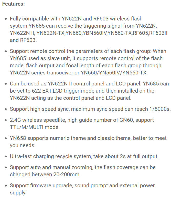 BOXED - Yongnuo YN-685 TTL HSS Speedlight Flash for NIKON