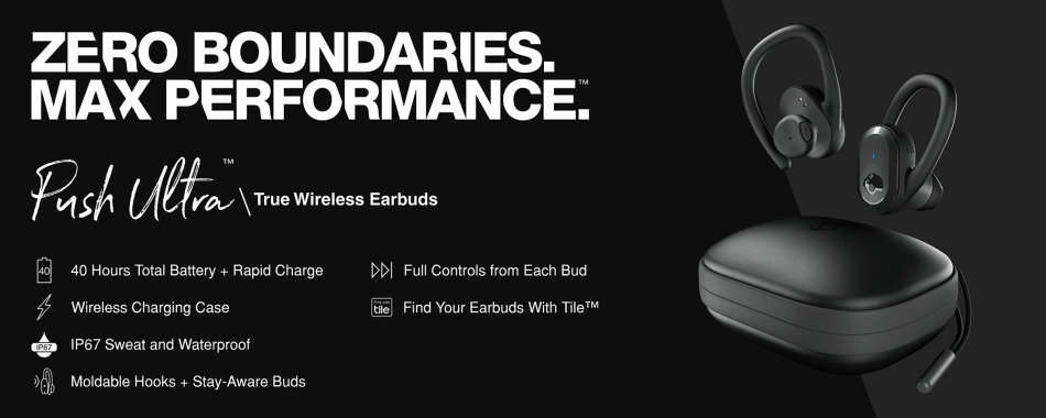 Skullcandy Push Ultra True Wireless In-Ear Earbud - True Black - BRAND NEW IN BOX