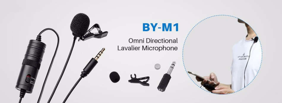 BOYA BY-M1 Lavalier Microphone - Superb sound for Presentations & Video recording