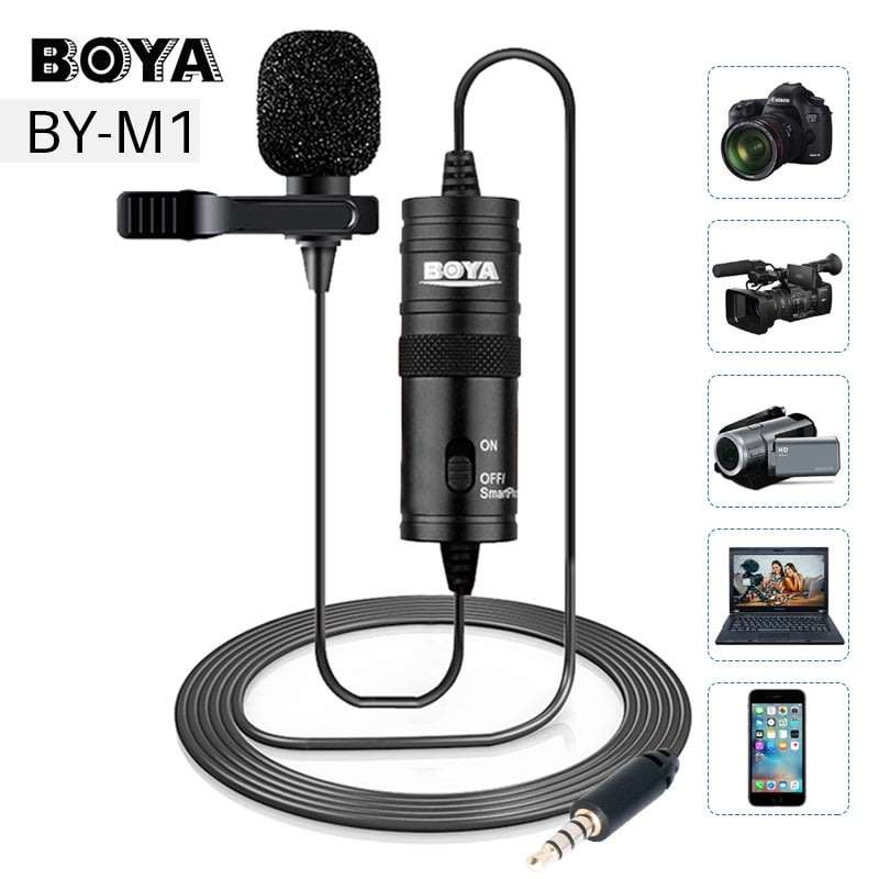 BOYA BY-M1 Lavalier Microphone - Superb sound for Presentations & Video recording