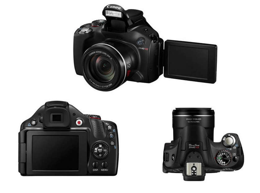 Canon PowerShot SX40 HS Digital Camera - Black (12.1MP, Super Wide Angle, 35x Optical Zoom) 2.7 inch