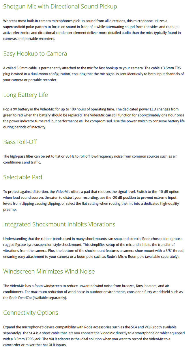 Rode VideoMic with Rycote Lyre Suspension System  Microphone [ BRAND NEW ]