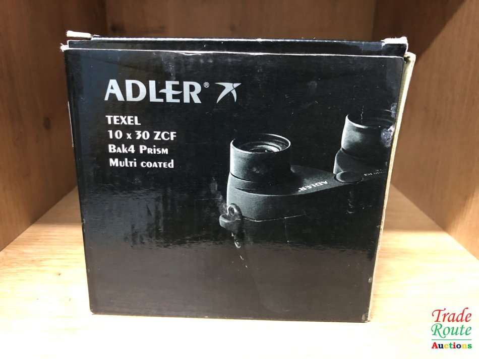 ADLER TEXEL 10 X 30 ZCF Bak 4 Prism Multi Coated BINOCULARS - IN BOX WITH POUCH CASE