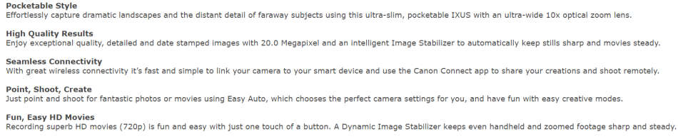 Canon IXUS 190 [Blue] 20MP Digital Compact Camera with 10x Zoom Lens