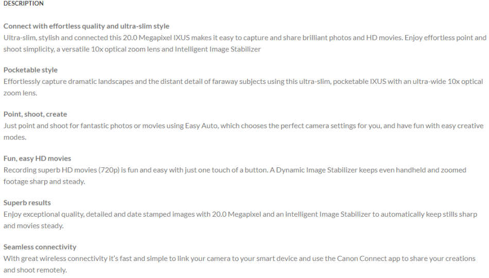 Canon IXUS 190 [Blue] 20MP Digital Compact Camera with 10x Zoom Lens