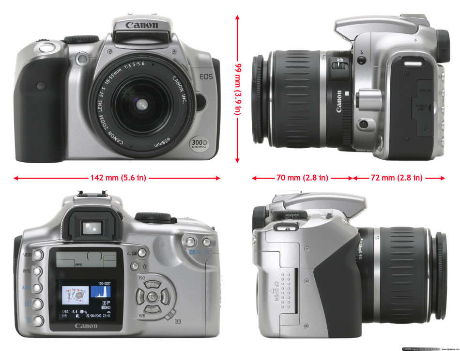 Canon 300D Digital SLR camera (SILVER) 18-55 LENS KIT