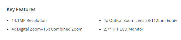 Canon Powershot A2200 14.1 MP Digital Camera with 4x Optical Zoom (Black)