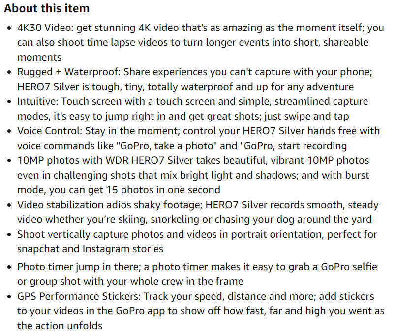 GoPro HERO7 White - Waterproof Digital Action Camera with Touch Screen 1440p HD Video 10MP Photos