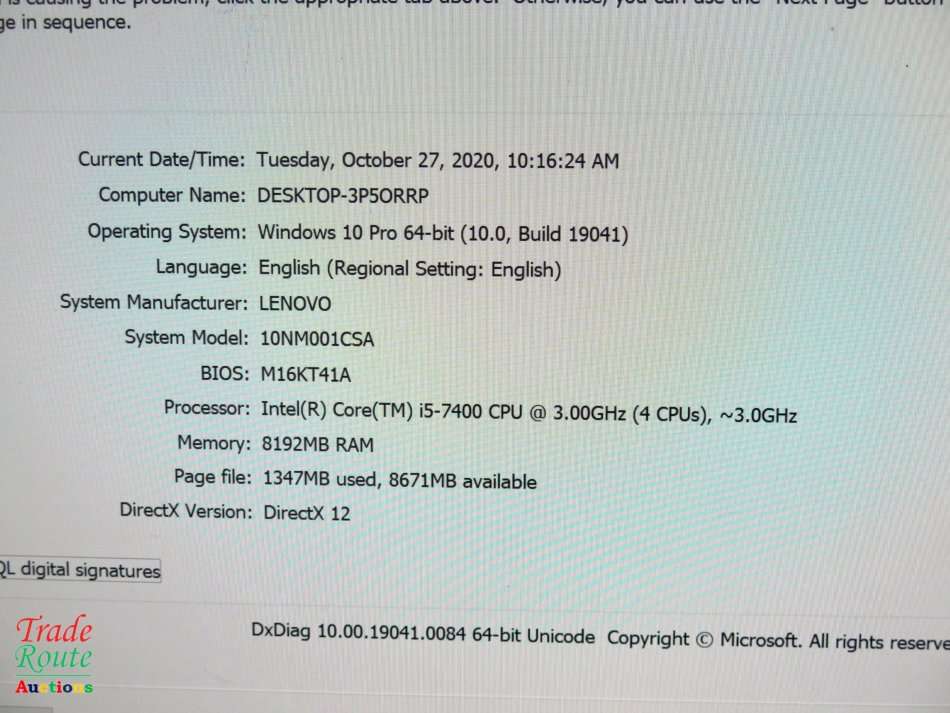 LENOVO V520S Tower Desktop PC Computer |  CORE i5 7400 7th Gen 3.0GHz | 8GB RAM |  1TB HDD