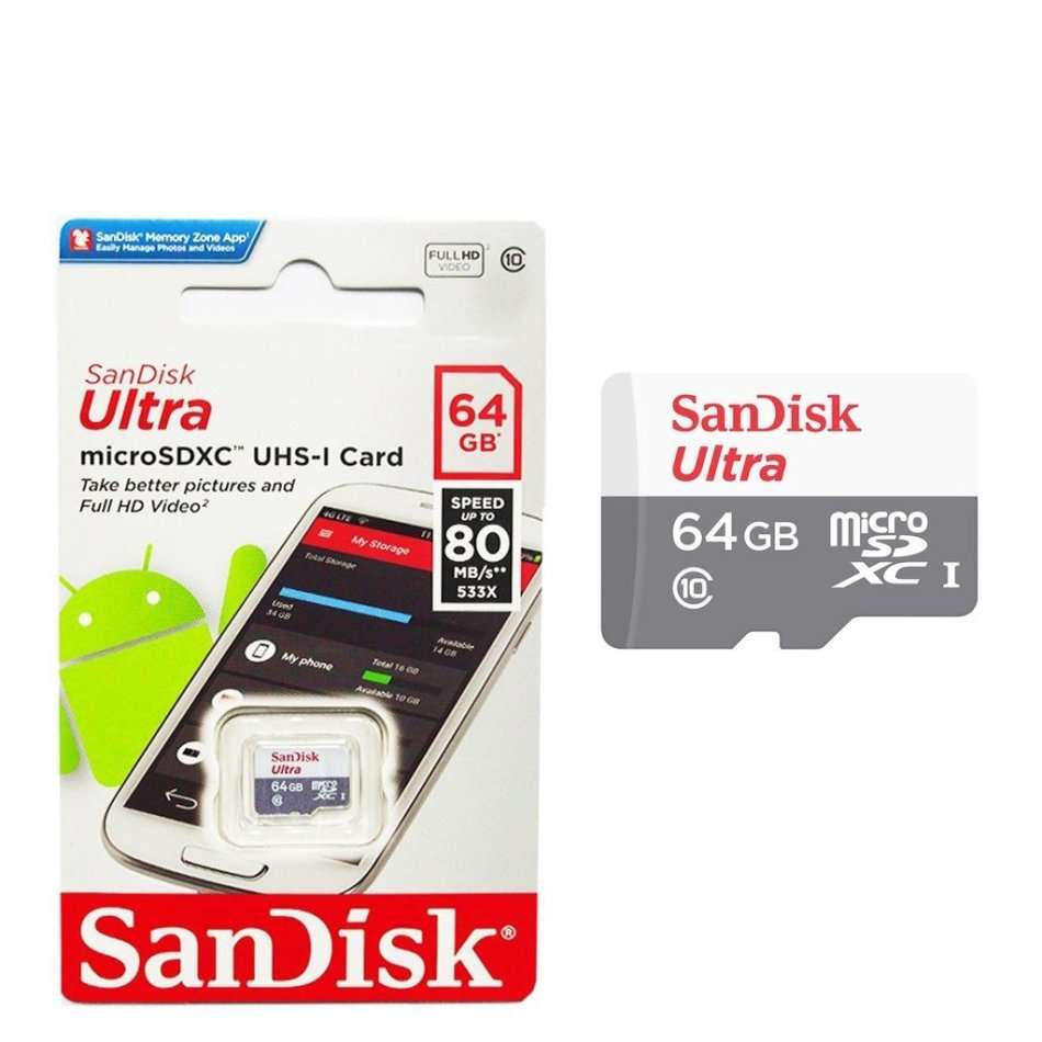 Sandisk Ultra MicroSDXC UHS-I Card 64Gb 80MB/S 533X