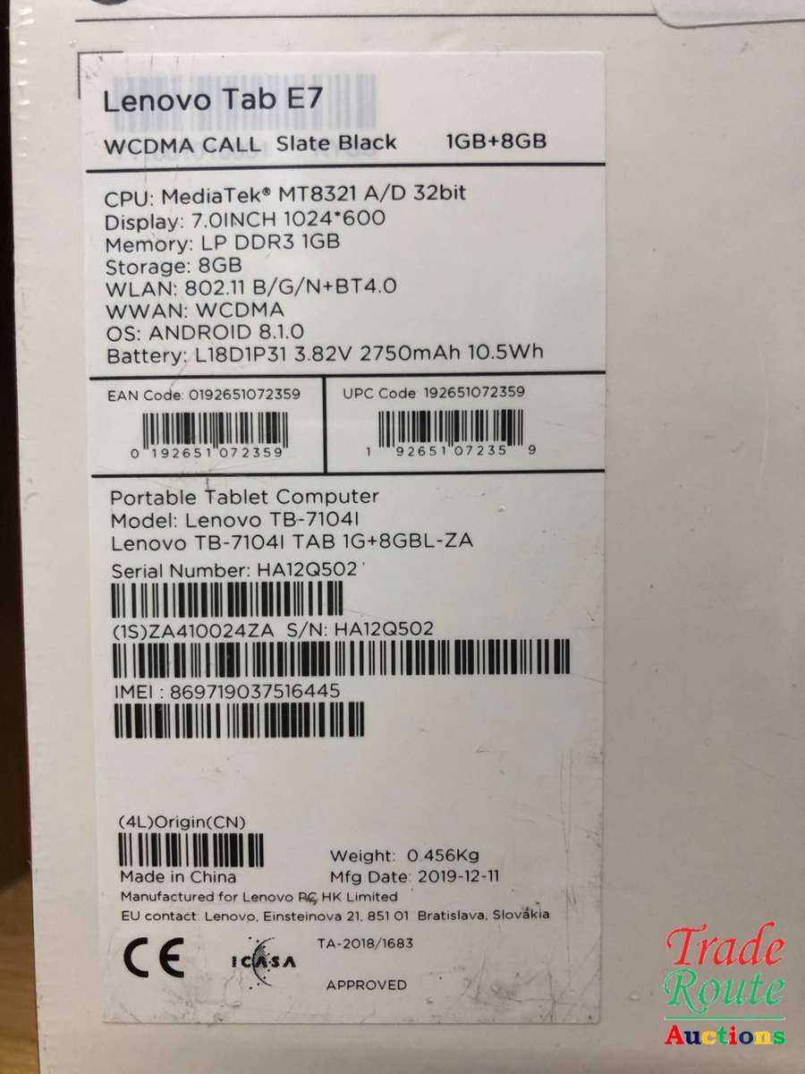 Lenovo Tab E7-7" Android Tablet - Slate Black - SEALED