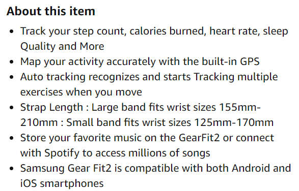 Samsung Gear Fit 2 Smart Watch SM-R360 - Blue - Large