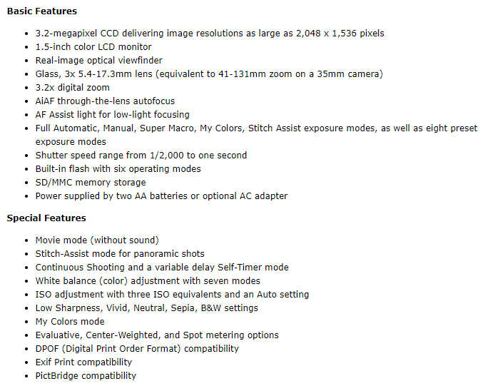 Canon Powershot A410 3.2MP Digital Camera with 3.2x Optical Zoom - IN BOX