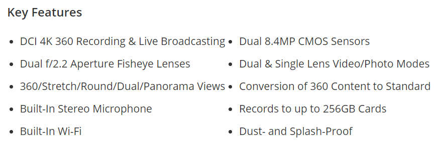 Samsung Gear 360 4K Spherical VR Camera