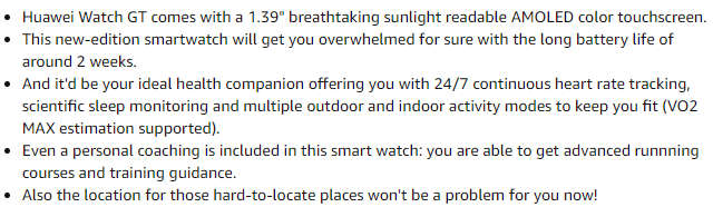 HUAWEI WATCH GT Black Silicone Strap FTN-B19 [BOXED]