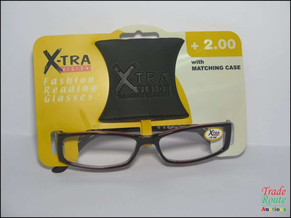 X-TRA VISION Fashion Reading Glasses - with matching case  [ +2.00 ]