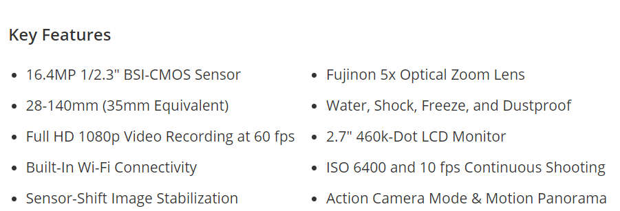 Fujifilm FinePix XP Series XP80 16.4MP Digital Camera - Yellow