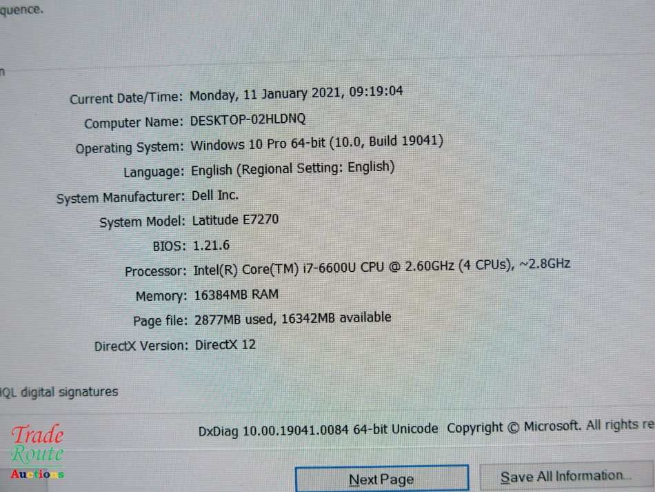 DELL LATITUDE E7270 LAPTOP | CORE i7 6600U 2.6GHz | 16GB RAM | 256GB SSD SOLID STATE | 12.5 inch
