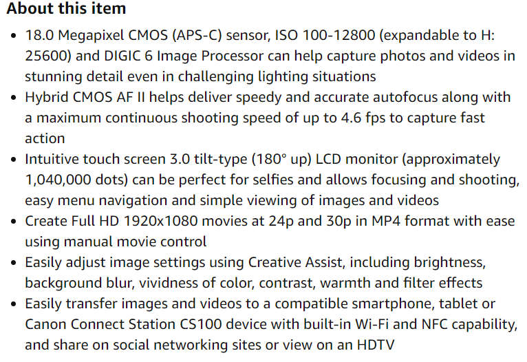 Canon EOS M10 Mirrorless Camera Kit with EF-M 15-45mm Image Stabilization STM Lens Kit (White)
