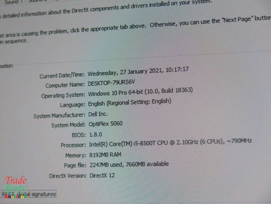 Dell OptiPlex 5060 Micro Desktop PC | Core i5 8500T 8th Gen 2.1Ghz | 8GB RAM | 500GB HDD