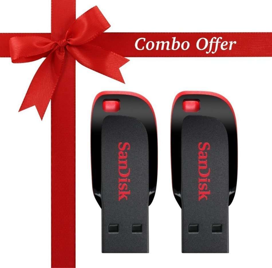 SanDisk Cruzer Blade 16GB Flash Drive (TWIN PACK 2 X 16GB)