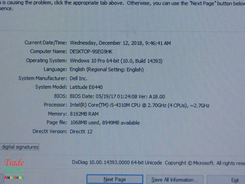 DELL LATITUDE E6440 | CORE i5 4310M 2.7GHz | 8GB RAM | 320GB HDD | WIN 10 PRO 64 BIT | LAPTOP