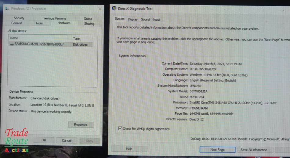 Lenovo ThinkCentre M630e Tiny Desktop PC | Core i3-8145U 8th Gen 8GB RAM 256GB SSD Solid State Drive