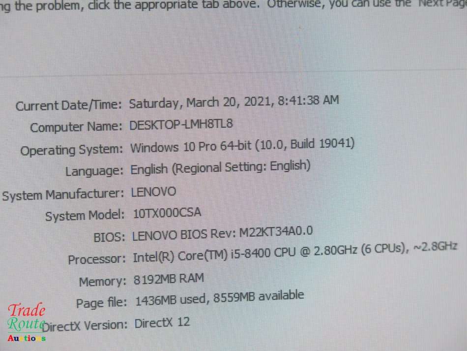 Lenovo V530s SFF Small form factor Desktop PC | CORE i5-8400 8th Gen 2.8GHz | 8GB RAM | 256GB SSD