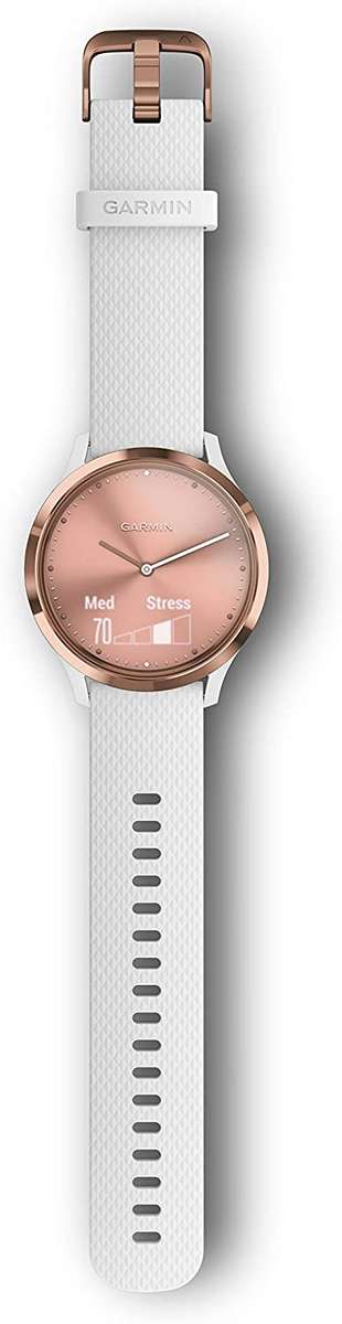 Garmin vivomove HR Hybrid Smart Watch (Small/Medium) - Rose-Gold with White Band